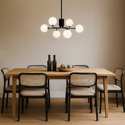FELTON 6 Pendant Light - Black/Opal Matt