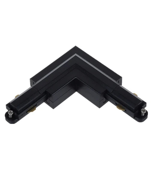 3 Wire 1 Circuit Universal Tracks, Connectors, End Cap & Live End - Connector L-Piece (Right) BLACK