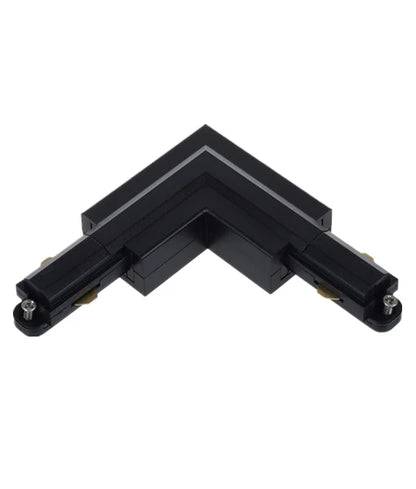 3 Wire 1 Circuit Universal Tracks, Connectors, End Cap & Live End - Connector L-Piece (Right) BLACK