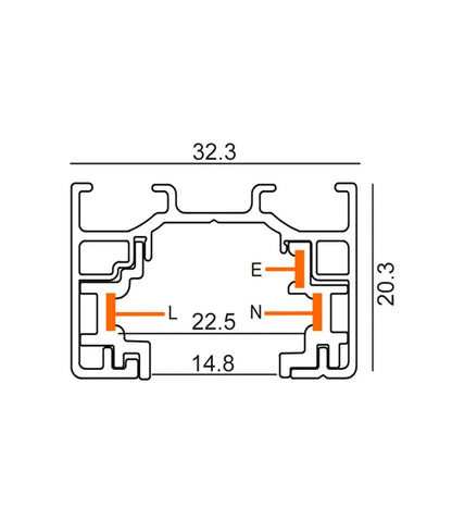 3 Wire 1 Circuit Universal Tracks, Connectors, End Cap & Live End - Track 2m WHITE