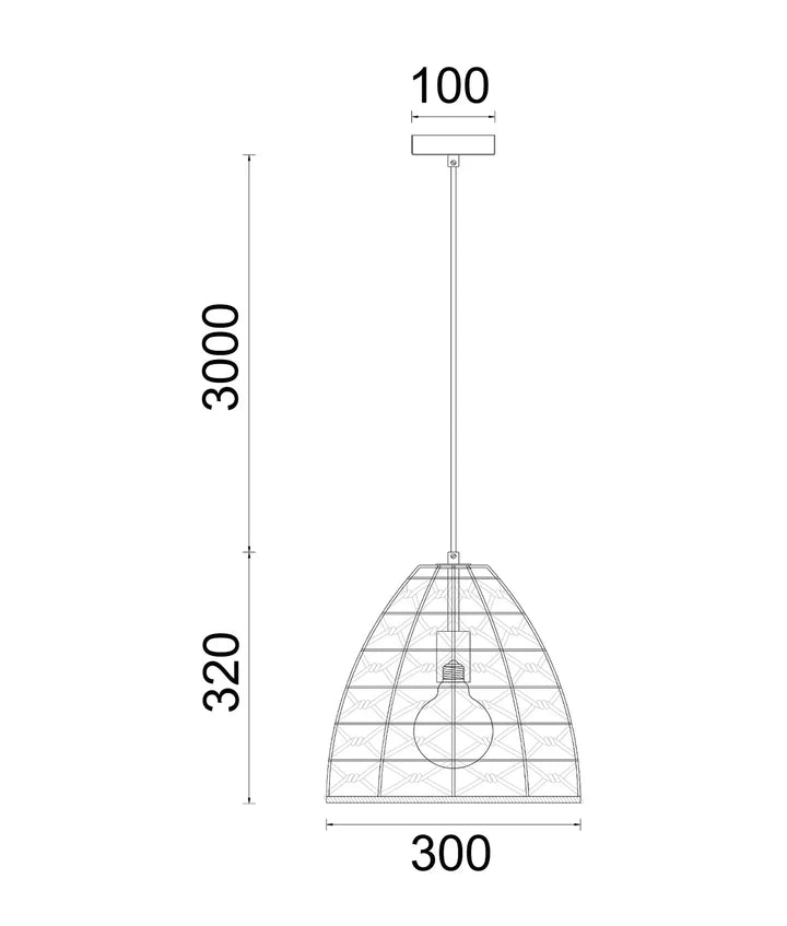 CANAMO: Bohemian Interior Natural Hemp Rope &amp; Black Hardware Dome Pendant Light
