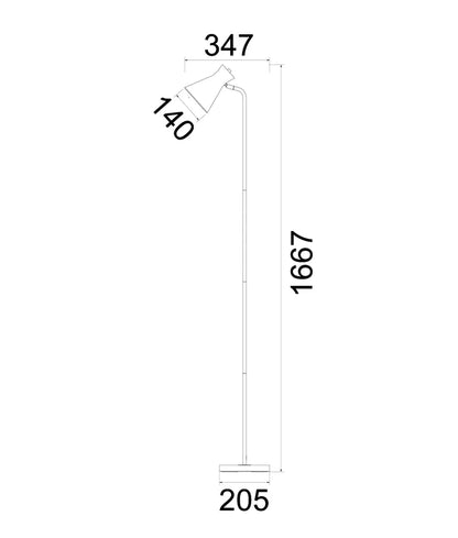 MECTO: Cone Iron Adjustable Shade Antique Brass Highlight Floor Lamp - Sand White
