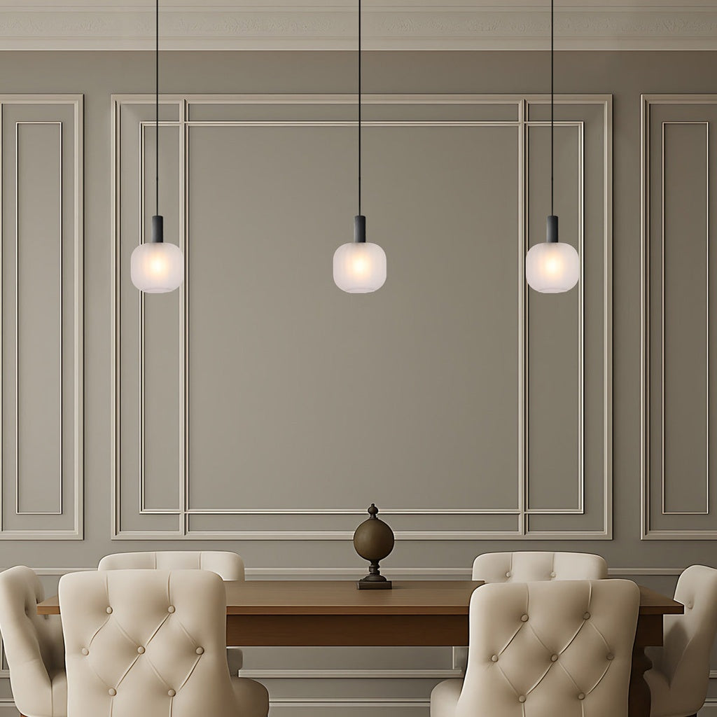 AOSTA 20CM Pendant Light - Black / Frost