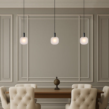 AOSTA 20CM Pendant Light - Black / Frost