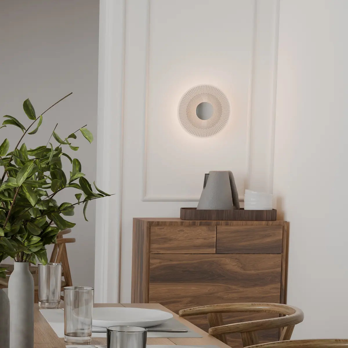 Calibo Bilby Crystalline 180mm Round LED Wall Light - Chrome