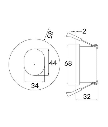 ARC: Architectural Ellipse Downlight Fitting (Cut out: 70mm)