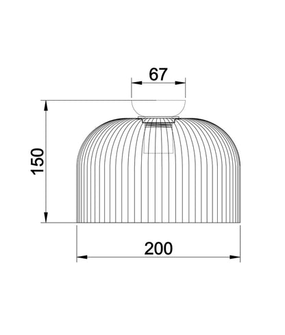 DIYVINTAJ: D.I.Y. Dome Ribbed Glass Batten Fix Ceiling Light - Green