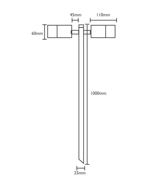 MR16 Garden Spike Lights Double Adjustable IP65 - Stainless Steel 316 Grade