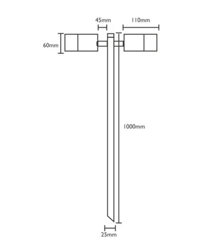 MR16 Garden Spike Lights Double Adjustable IP65 - Stainless Steel 316 Grade