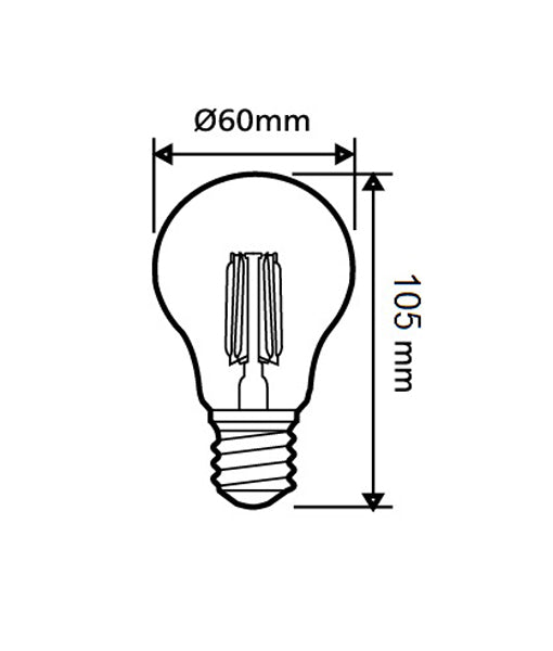 GLS LED Filament Dimmable Globes Clear Diffuser (8W)`- Options: E27 2700K