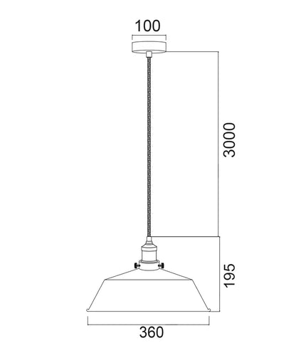 CEREMA: Interior White with Antique Brass & Black Highlight Angled Dome Pendant Light