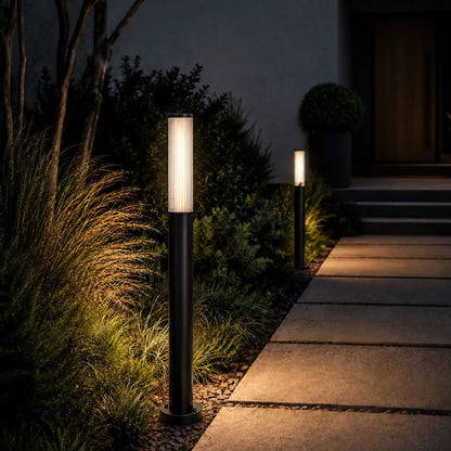 GEVET 80CM Exterior LED Bollard Light - Black