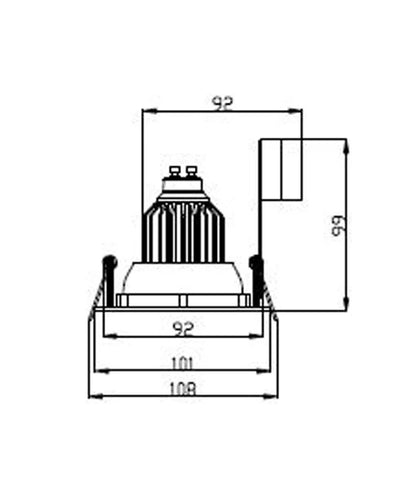 GU10 Gimbal Round Downlight Fittings (Cut out: 90mm) w/Lamp holder