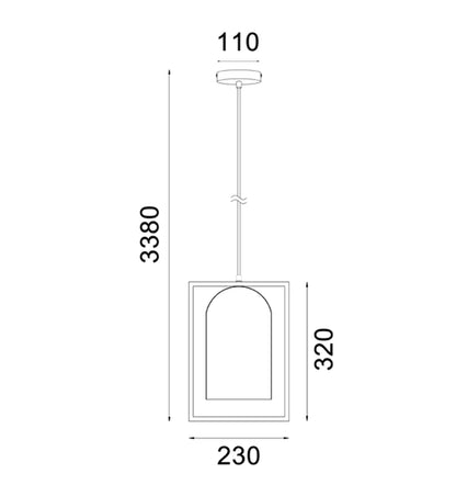 SWING: Oblong Wood Frame Pendant Lights - White