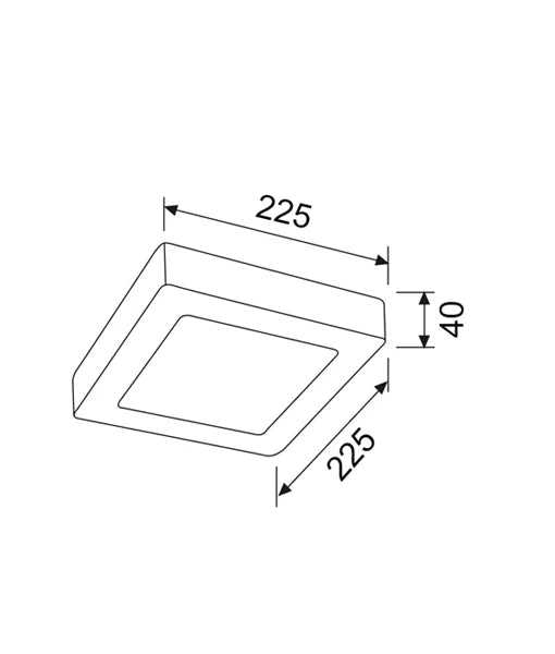 SURFACETRI: LED Dimmable Tri-CCT Surface Mounted Oyster Lights (Square) - 18W