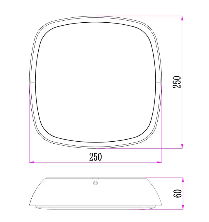 DOCCIA: Exterior LED Round Wall / Ceiling Lights IP65 - Dark Grey