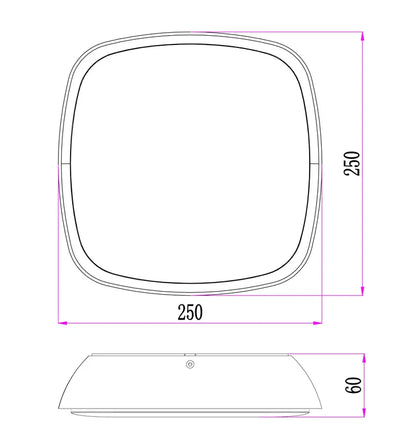 DOCCIA: Exterior LED Round Wall / Ceiling Lights IP65 - Dark Grey