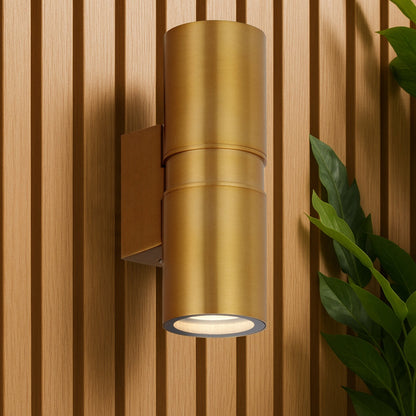 SARNEL Up-Down Exterior Wall Light - Brass