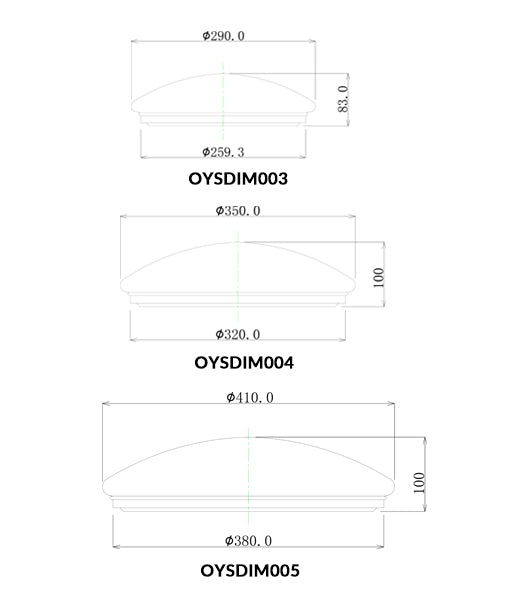 LED Dimmable Tri-CCT Oyster Lights - 12W
