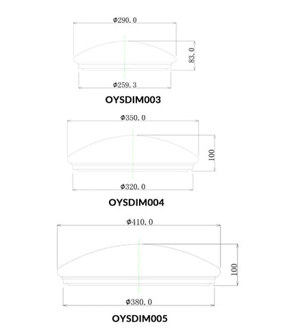 LED Dimmable Tri-CCT Oyster Lights - 12W