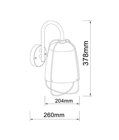 HINK: Exterior Cage Surface Mounted Wall Lights IP44 - Matte White