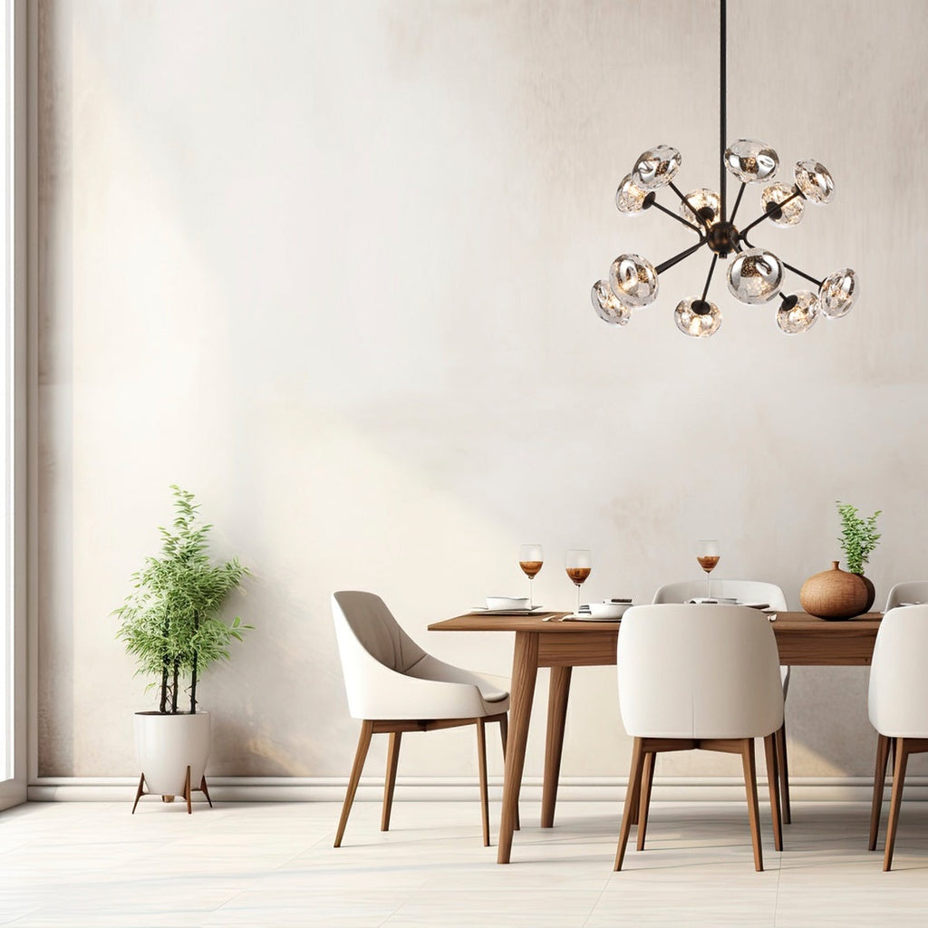 VARLIN 12  Pendant Light - Black/Smoke