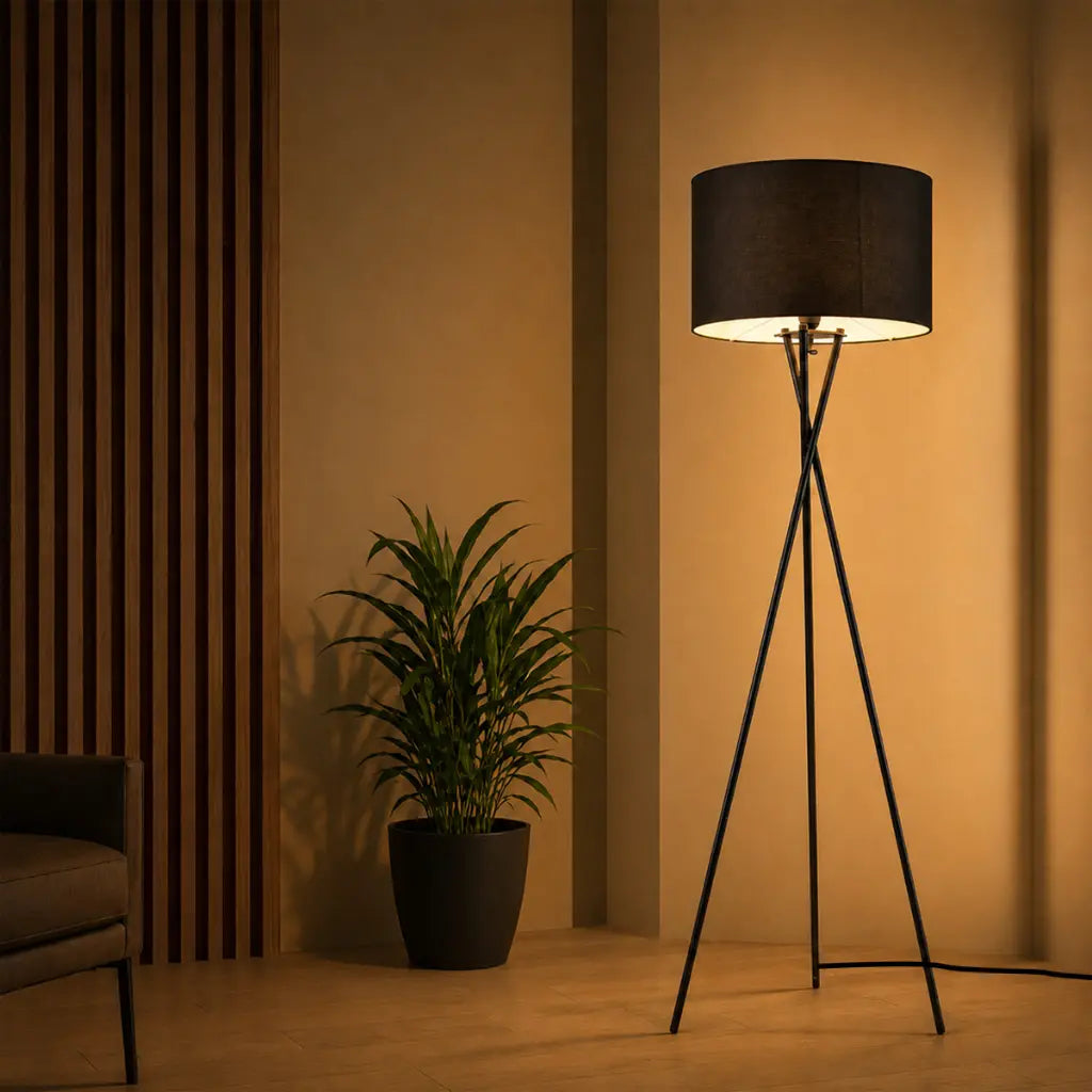 DENISE Floor Lamp - Black/Black