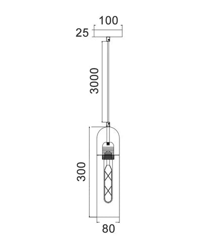 PASTILLE: Interior Round Top Cylinder Glass Smokey Black glass satin chrome highlight Pendant Light