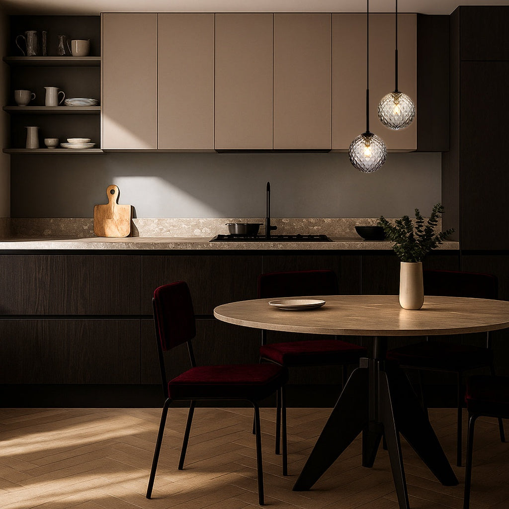 GASTON 2 Pendant Light - Black/Smoke Tear