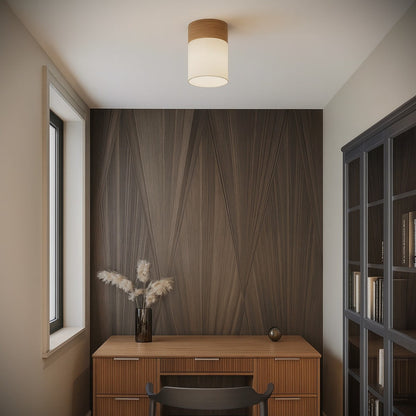 AKIRA Batten Fix Ceiling Light - White / Oak