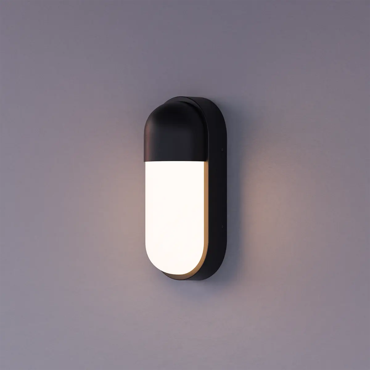 Calibo Drift Minimalist Capsule Outdoor LED Wall Light - Black