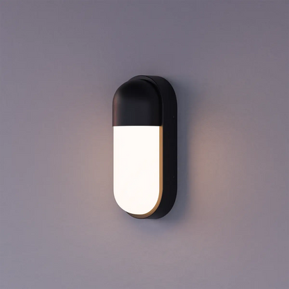 Calibo Drift Minimalist Capsule Outdoor LED Wall Light - Black