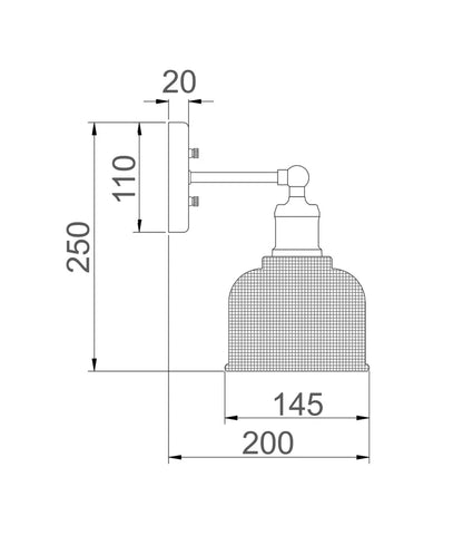 BELL: Interior Dome Clear Segmented Glass Wall Light