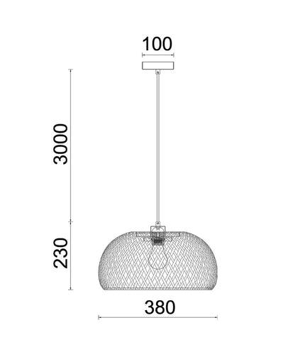 CANASTA: Bohemian Interior Natural Bamboo Finish Pendant Light - Small