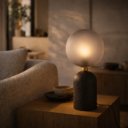 GINA Table Lamp - Black/Smoke