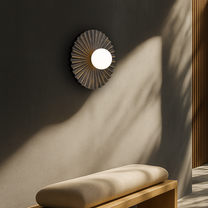 KINSO 35CM Wall Light - Antique Copper/Opal Matt