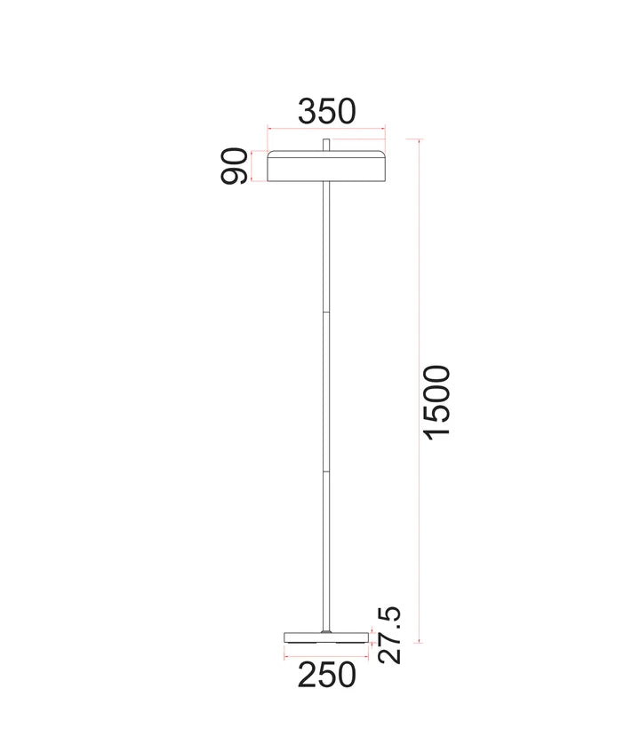 KELLO: Interior Drum Shade Floor Lamp - Glossy Cream