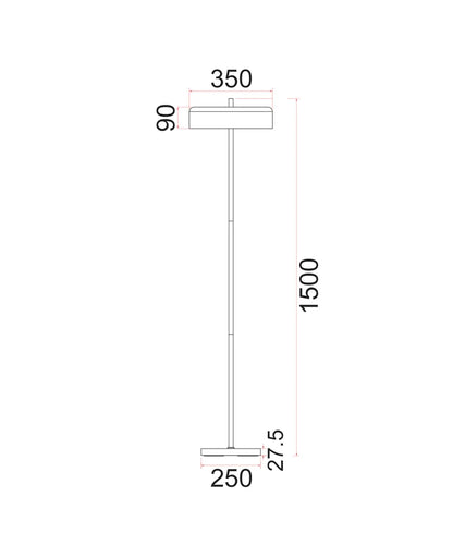 KELLO: Interior Drum Shade Floor Lamp - Glossy Cream