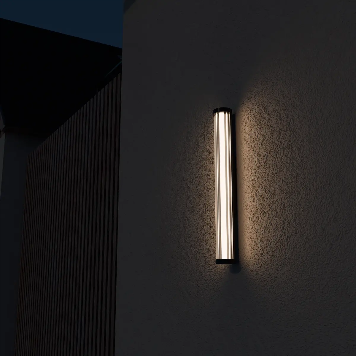 Calibo Junco Vertical Slimline Tubular 3CCT LED Exterior Wall Light - Medium