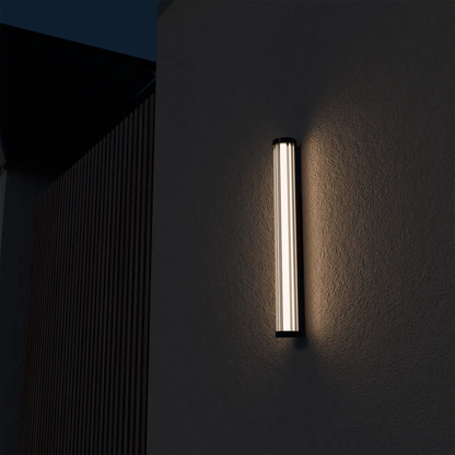 Calibo Junco Vertical Slimline Tubular 3CCT LED Exterior Wall Light - Medium
