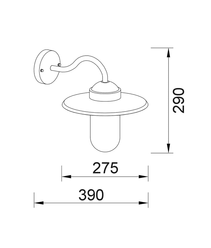 PAYONG: Exterior Sun Hat Shape with Clear Glass Wall Lights IP44 - Matte Black / Aluminium