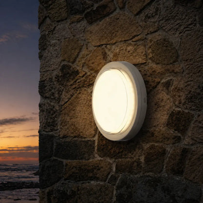 VIGGO Exterior Round Bunker LED Light - White