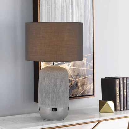 MISTY Ceramic Table Lamp - Silver