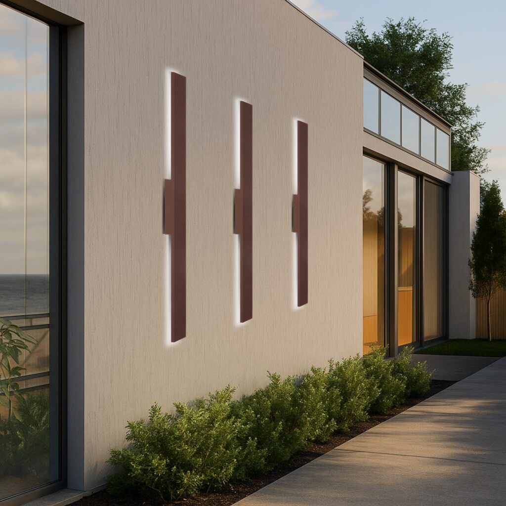 EBIZA 100CM Exterior LED Wall Light - Rust
