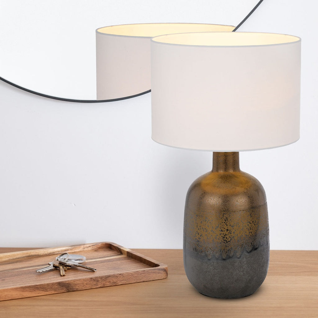 ARTHUR Ceramic Table Lamp - Rust/White