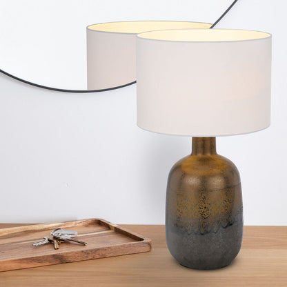 ARTHUR Ceramic Table Lamp - Rust/White