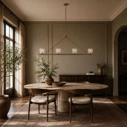 RADAM 4 Light Bar Pendant Light - Vintage Brass