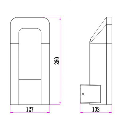 HATHOR: Exterior LED Dark Grey Rectangular Surface Mounted Wall Light IP54