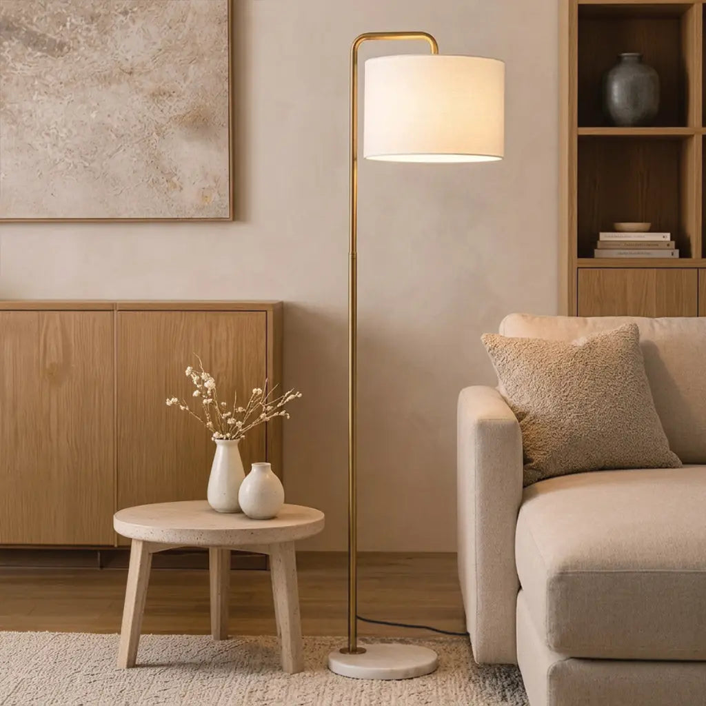 INGRID Floor Lamp -Gold/White