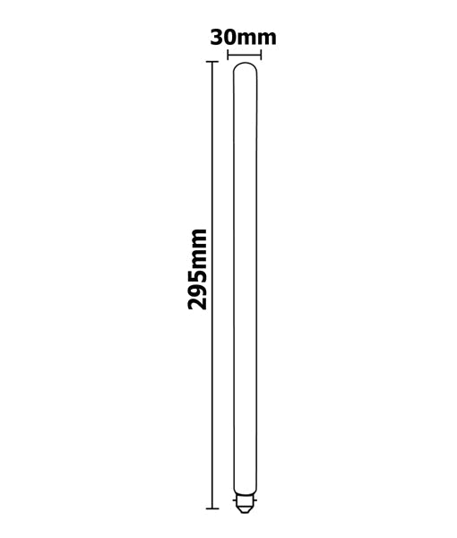 T9 Carbon Filament Globes - Socket: E27; Length: 295mm